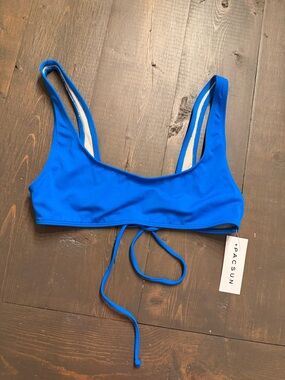 NWT Blue Hour Bikini Top XS Blue